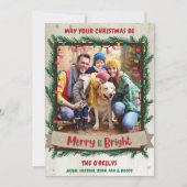 Merry & Bright Photo Christmas Kaart Garland Light (Voorkant)
