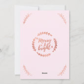 Merry & Bright Photo Collage Roos Gold Christmas Feestdagenkaart (Achterkant)