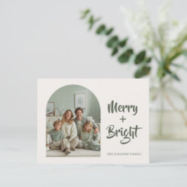 Merry + Bright Photo Family | Custom Holiday Card Briefkaart
