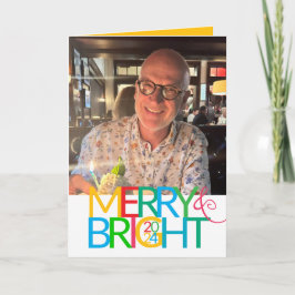 Merry & Bright Photo Holiday Kaart