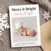 Merry Bright Photo kerstfeestay Birth Aankondiging