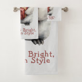 Merry & Bright Pinguïn Kerstmis Bad Handdoek (Insitu)