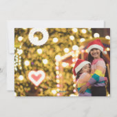 Merry Bright Pink Blue Kerstverlichting Foto Feestdagenkaart (Achterkant)