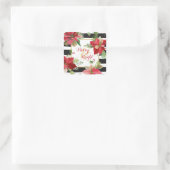 Merry & Bright Poinsettias, Black Stripe Stickers (Tas)