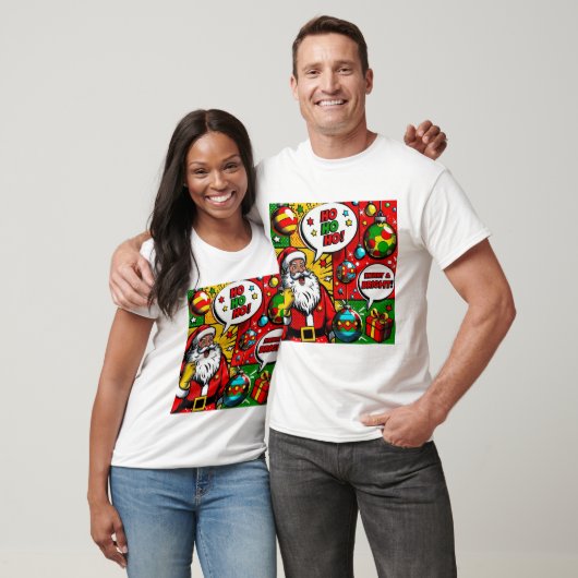 Merry & Bright Pop Art – Bold Christmas T-Shirt (Unisex)