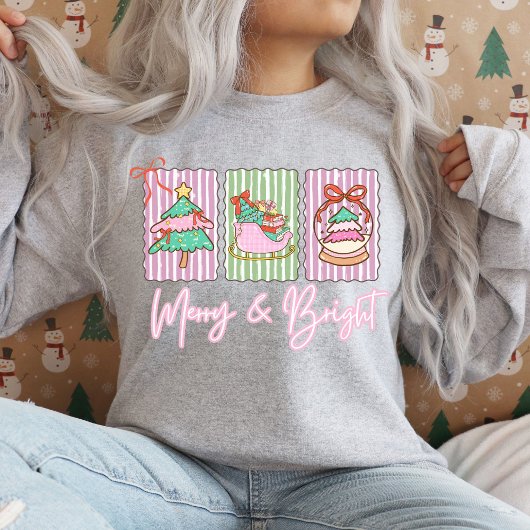 Merry & Bright Preppy Christmas Trui