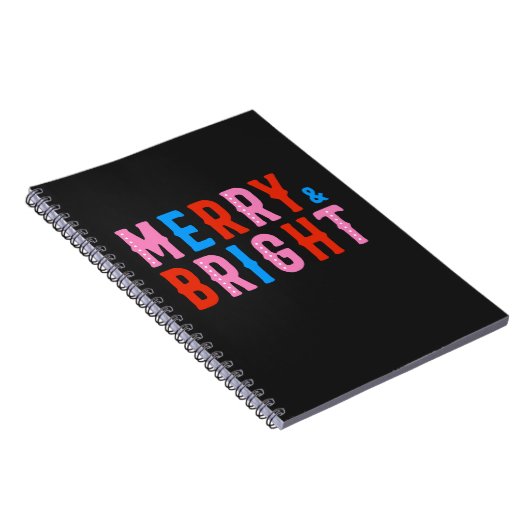 Merry & Bright, prettige kerst Notitieboek (Rechterzijde)