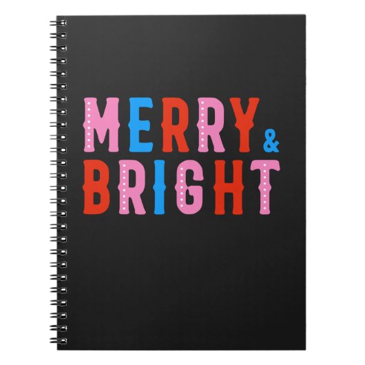 Merry & Bright, prettige kerst Notitieboek (Voorkant)