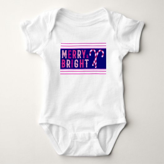 Merry & Bright, prettige kerst Romper (Voorkant)