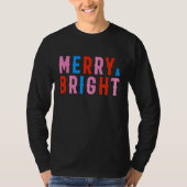 Merry & Bright, prettige kerst T-shirt (Voorkant)