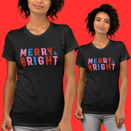 Merry & Bright, prettige kerst T-shirt