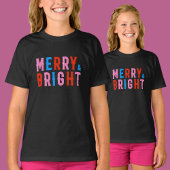 Merry & Bright, prettige kerst T-shirt