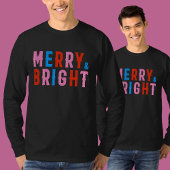 Merry & Bright, prettige kerst T-shirt
