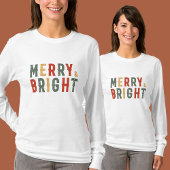 Merry & Bright, prettige kerst T-shirt