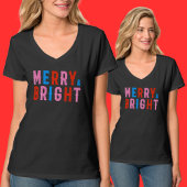 Merry & Bright, prettige kerst T-shirt