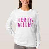 Merry & Bright, prettige kerst T-shirt (Voorkant)