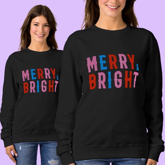 Merry & Bright, prettige kerst Trui