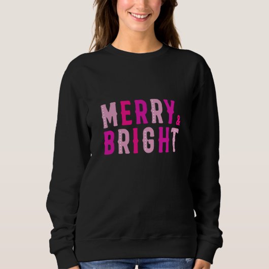 Merry & Bright, prettige kerst Trui (Voorkant)