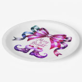 Merry & Bright Purple Christmas Paper Plates  Papieren Bordje (Gekanteld)