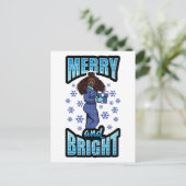 Merry & Bright Pyjama Melanin X-mas Sweater Sista Feestdagenkaart (Staand voorkant)