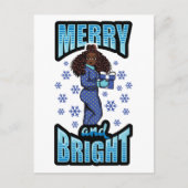 Merry & Bright Pyjama Melanin X-mas Sweater Sista Feestdagenkaart (Voorkant)