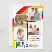 Merry & Bright | Rainbow Hope Fotokerstmis Feestdagenkaart (Voorkant)
