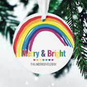 Merry & Bright | Rainbow Hope Fotokerstmis Ornament