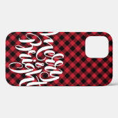 Merry Bright Red Black Buffalo Pset Tartan Xmas Case-Mate iPhone Case (Achterkant (horizontaal))