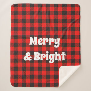 Merry & Bright Red Buffalo Pset Sherpa Deken