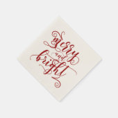 Merry & Bright Red Decorative Font Servet (Hoek)
