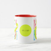 Merry & Bright Red, Green Blue Typography Holiday Mok (Midden)