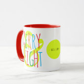 Merry & Bright Red, Green Blue Typography Holiday Mok (Voorkant links)