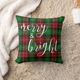 Merry & Bright Red Green Pset Tartankerst Kussen