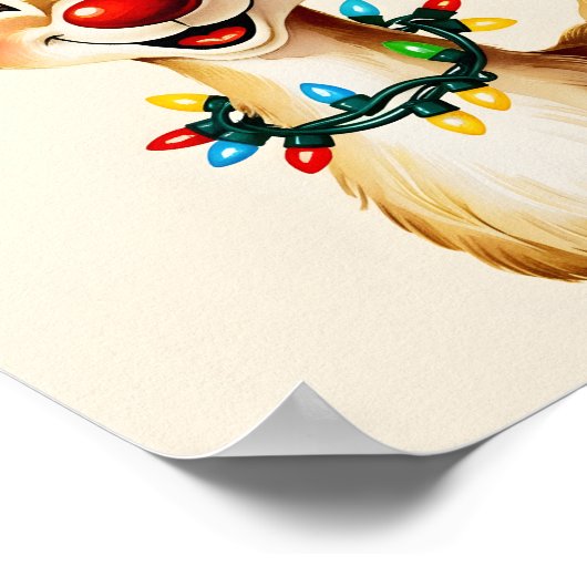 Merry & Bright Reindeer Wall Art Print Poster (Hoek)