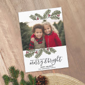 Merry Bright Retro 1 foto-kerstpins Branches Feestdagenkaart