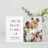 Merry & Bright Retro Familie Vakantie Kaart (Staand voorkant)