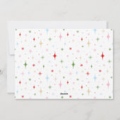 Merry & Bright Retro Familie Vakantie Kaart (Achterkant)