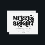 Merry & Bright Retro Feestdagenkaart<br><div class="desc">Festive Merry & Bright Retro Typografie,  vakantie-briefkaart.</div>