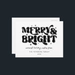 Merry & Bright Retro Feestdagenkaart<br><div class="desc">Festive Merry & Bright Retro Typografie,  vakantie-briefkaart.</div>
