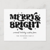 Merry & Bright Retro Feestdagenkaart (Voorkant)