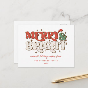 Merry & Bright Retro Feestdagenkaart