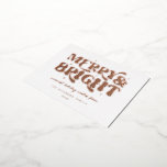 Merry & Bright Retro Folie Feestdagen Briefkaart<br><div class="desc">Merry & Bright Retro Typografie,  vakantie folie briefkaart.</div>