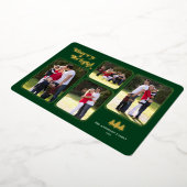 Merry & Bright Retro Fotogroen kerstgoud Folie Feestdagenkaart (Gedraaid)