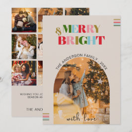 Merry & Bright Retro foto's Kerst vakantie Kaart