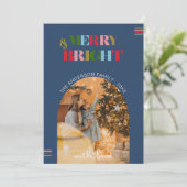 Merry & Bright Retro foto's Kerst vakantie Kaart (Staand voorkant)