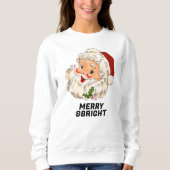 MERRY & BRIGHT  Retro Jolly Kerstmis Trui (Voorkant)