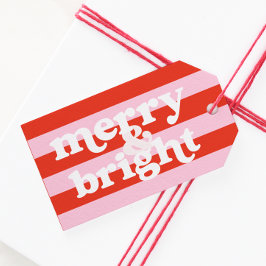 Merry & Bright Retro Kerstcadeau Label Cadeaulabel