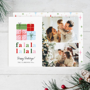 Merry & Bright Retro Kerstkaart voor het hele gezi