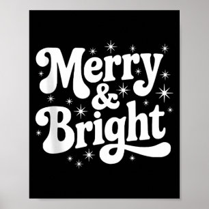 Merry & Bright Retro Kerstmis Groovy Vakantie Poster
