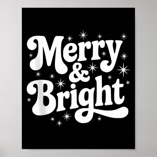 Merry & Bright Retro Kerstmis Groovy Vakantie  Poster (Voorkant)